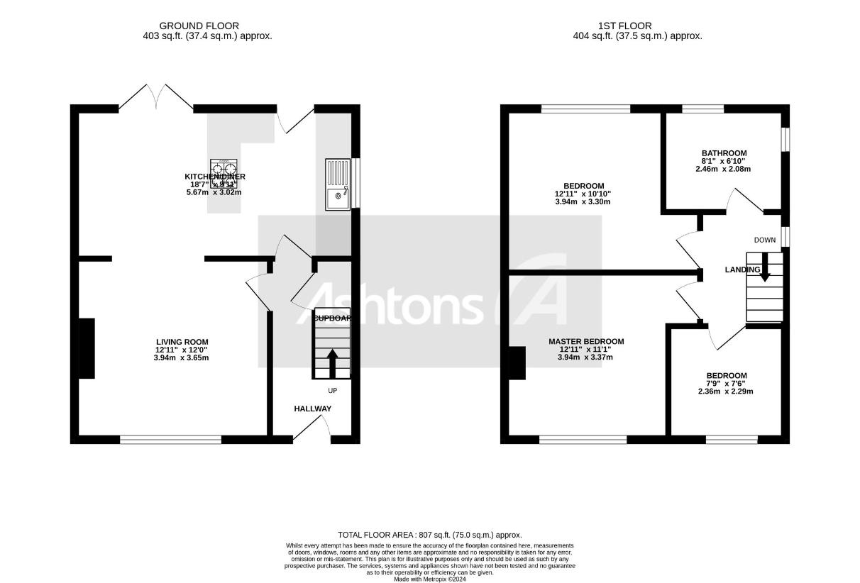 3 bedroom semi-detached house for sale - floorplan