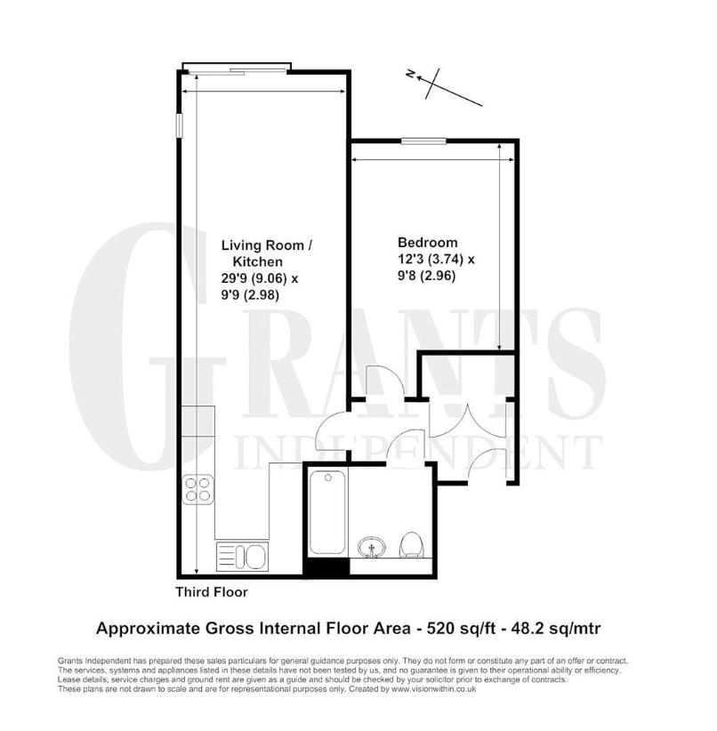 1 bedroom flat for sale - floorplan