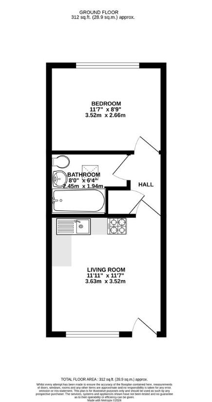 1 bedroom property for sale - floorplan