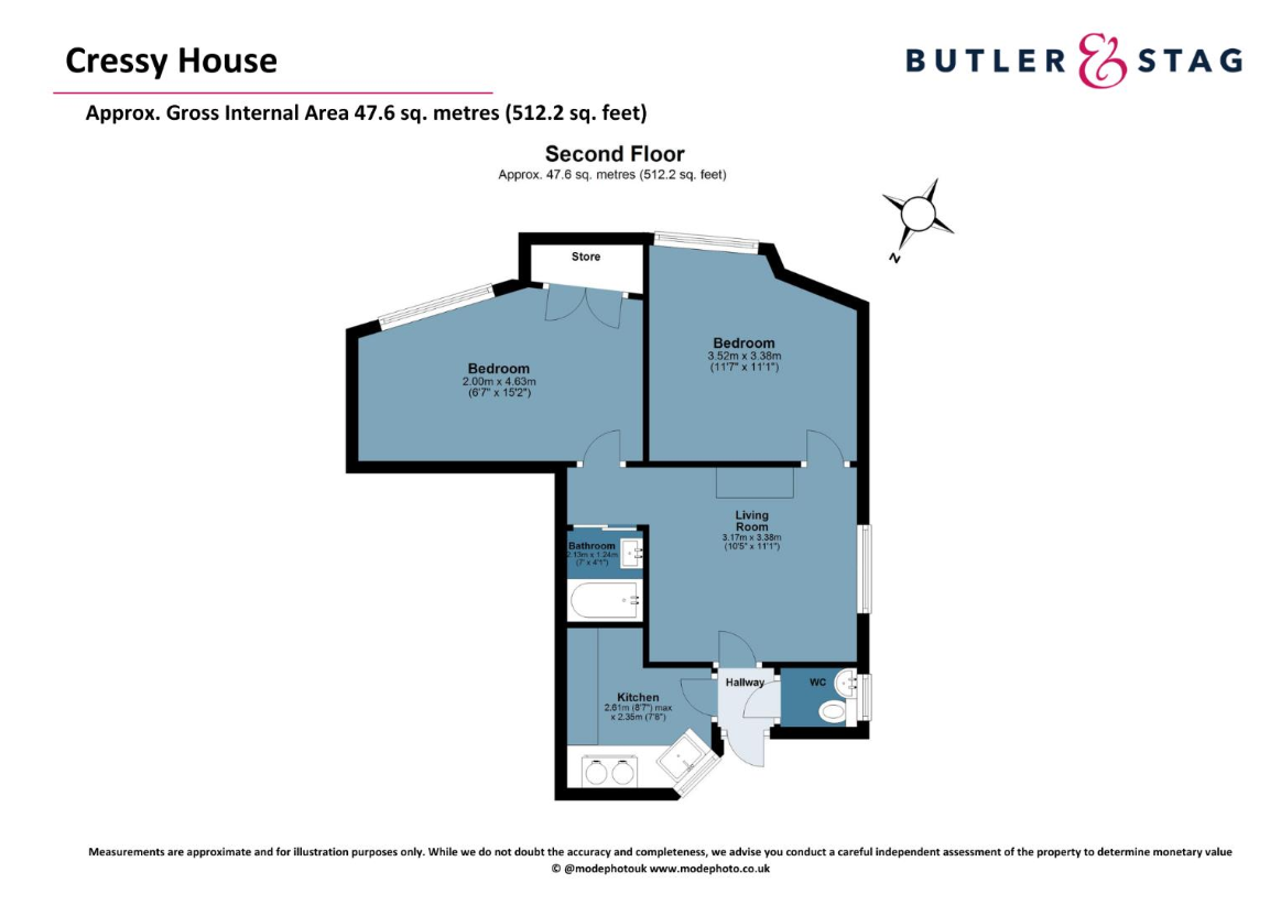 2 bedroom flat for sale - floorplan