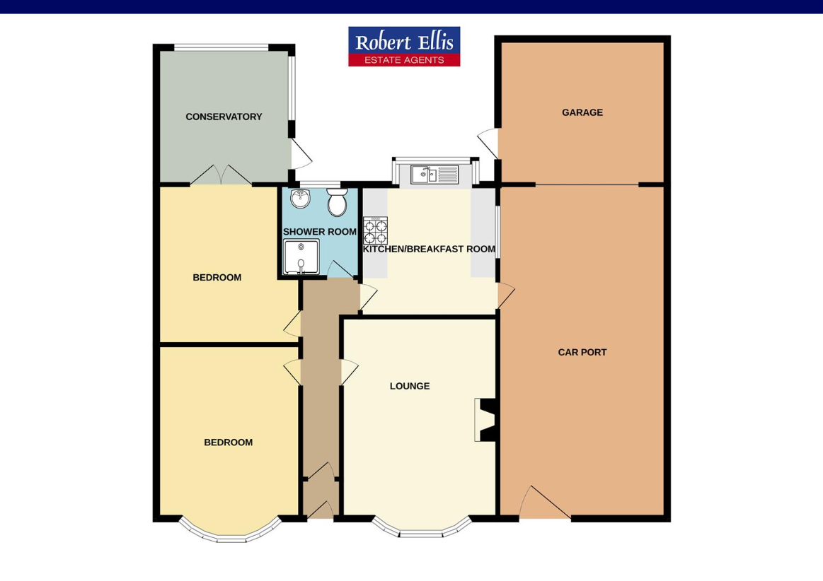 2 bedroom bungalow for sale - floorplan