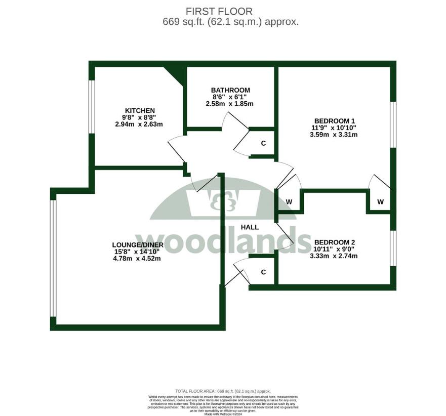 2 bedroom flat for sale - floorplan