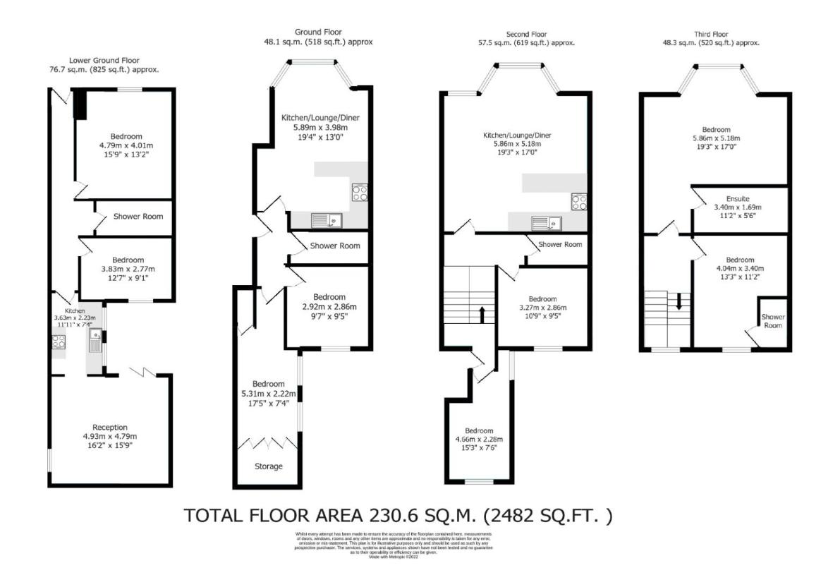 9 bedroom terraced house for sale - floorplan