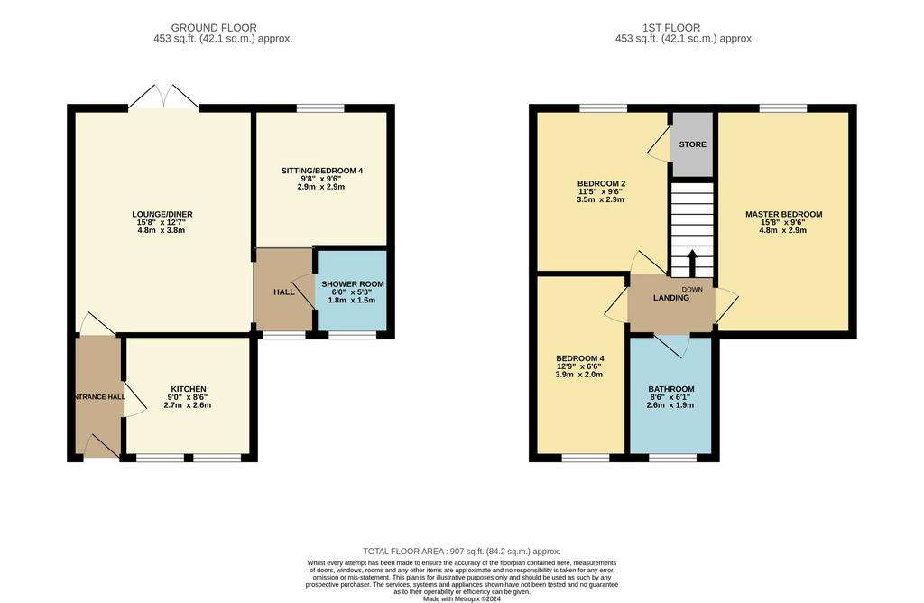 4 bedroom semi-detached house for sale - floorplan