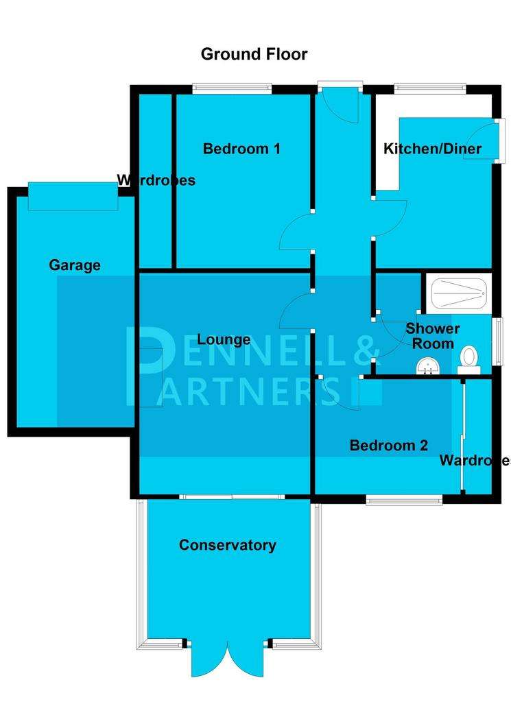 2 bedroom detached bungalow for sale - floorplan