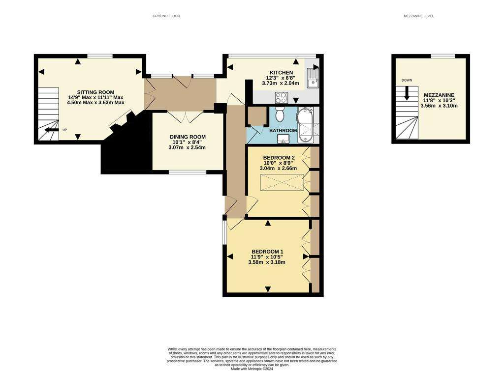 2 bedroom semi-detached house for sale - floorplan