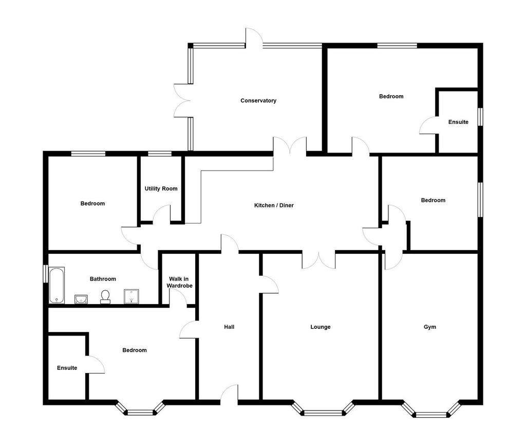 4 bedroom detached bungalow for sale - floorplan