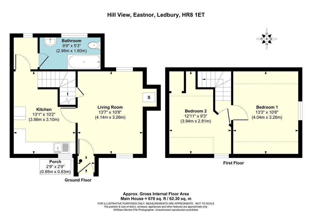 2 bedroom semi-detached house for sale - floorplan