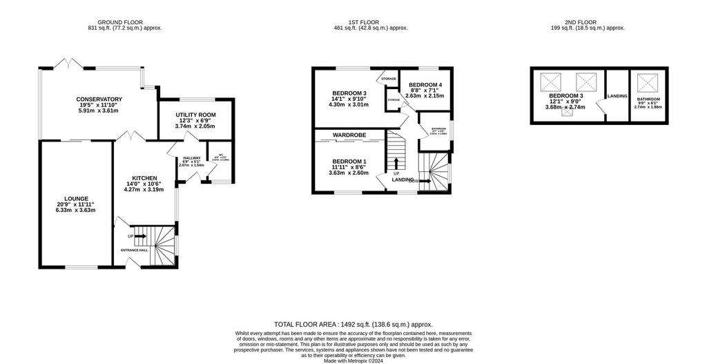 4 bedroom semi-detached house for sale - floorplan