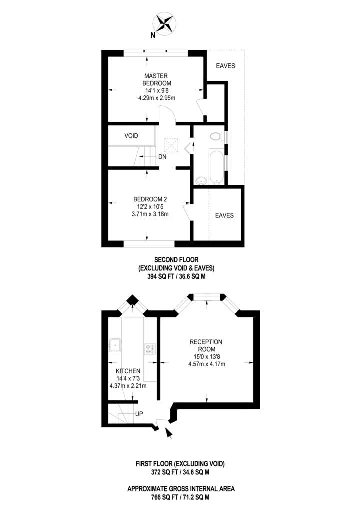 2 bedroom flat to rent - floorplan