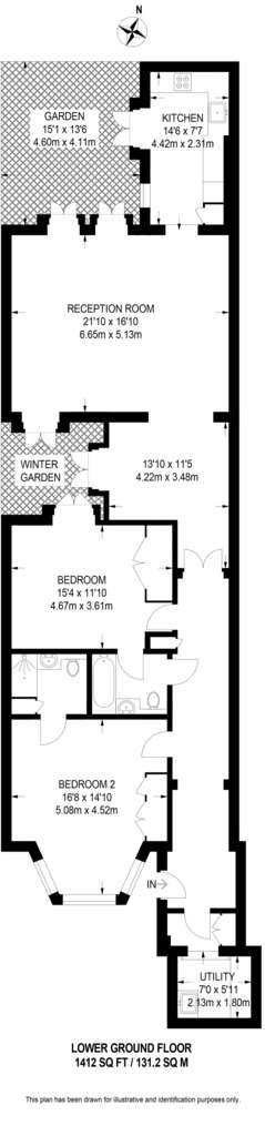 2 bedroom flat to rent - floorplan