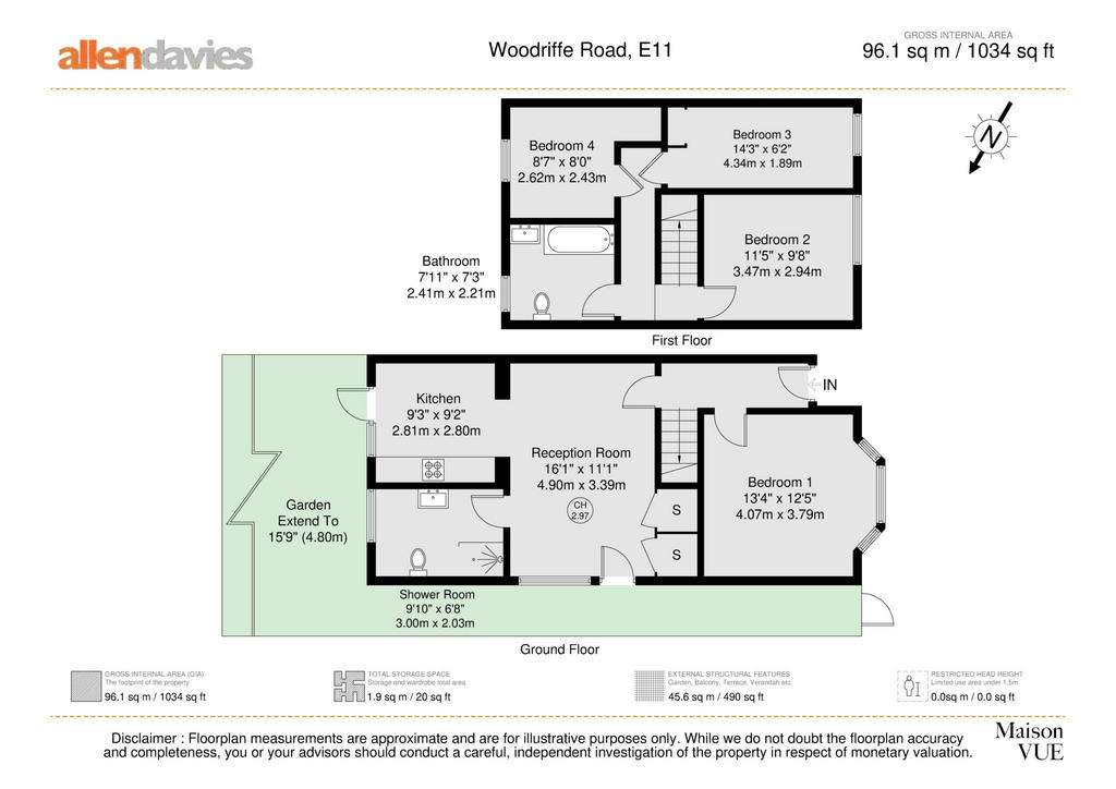 3 bedroom house for sale - floorplan