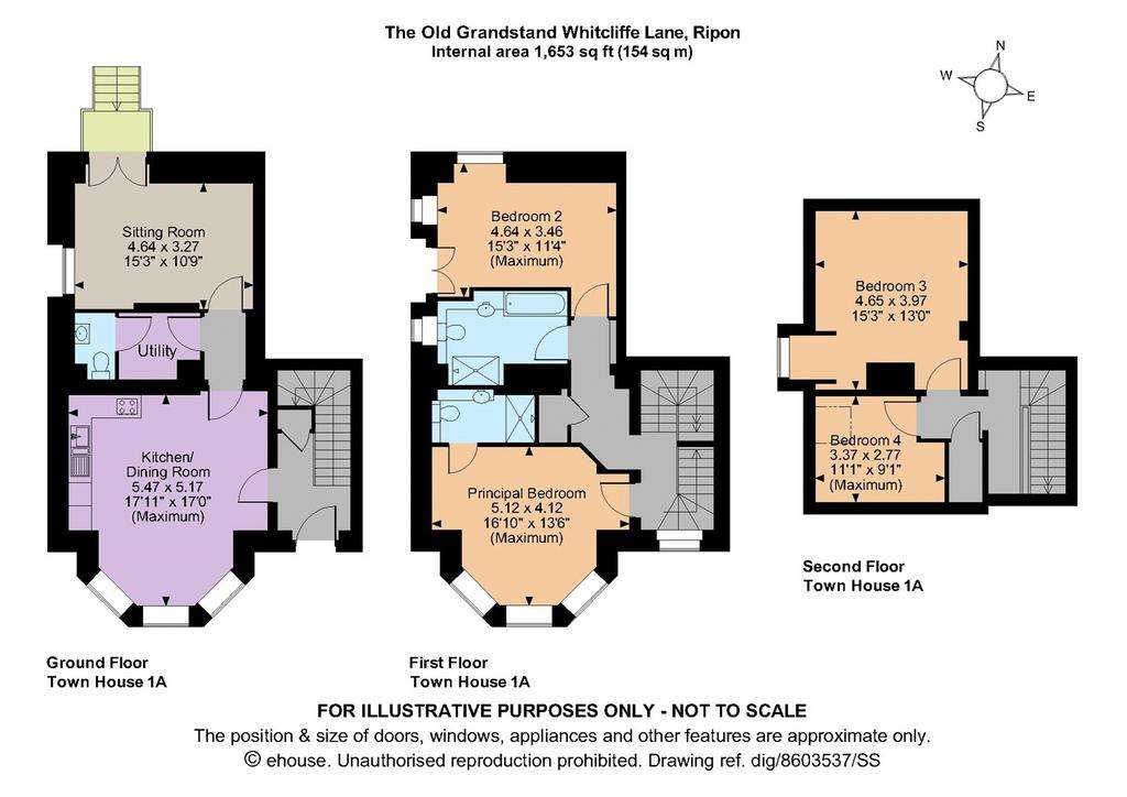 4 bedroom town house for sale - floorplan