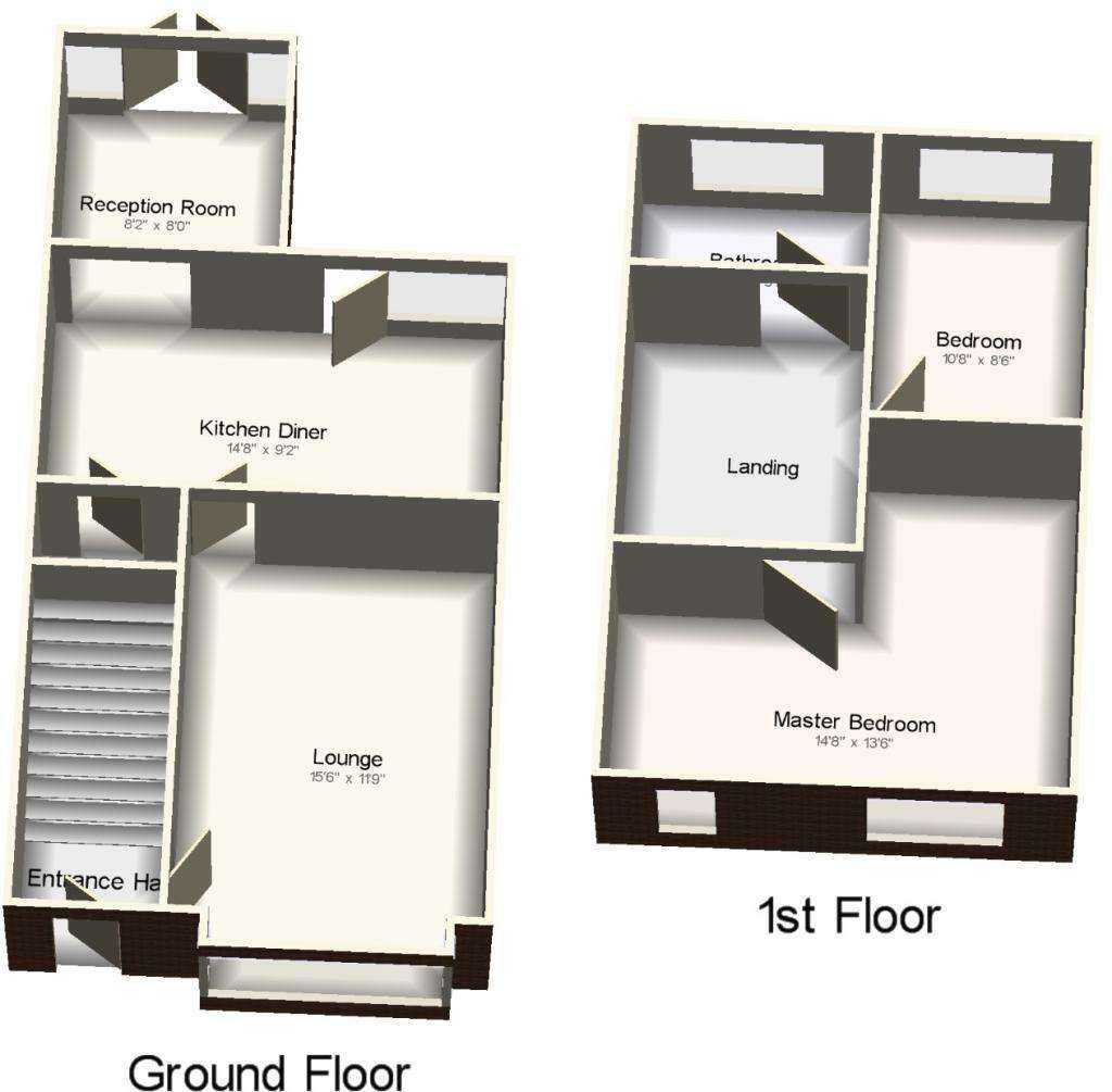 2 bedroom semi-detached house for sale - floorplan