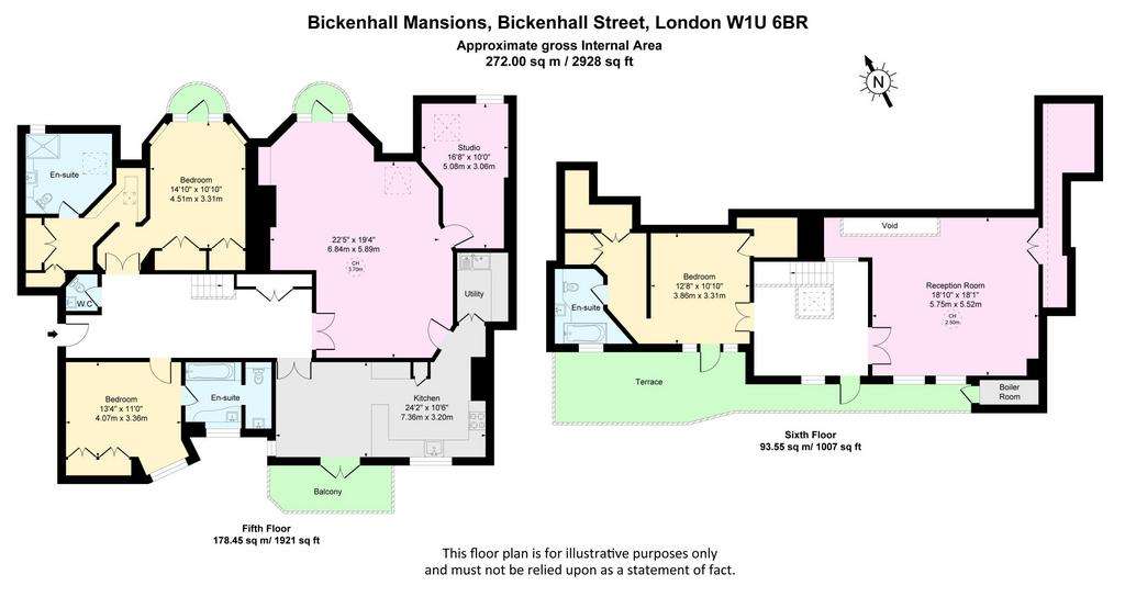 4 bedroom penthouse apartment to rent - floorplan