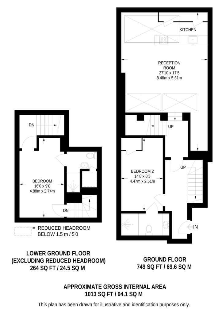 2 bedroom flat to rent - floorplan