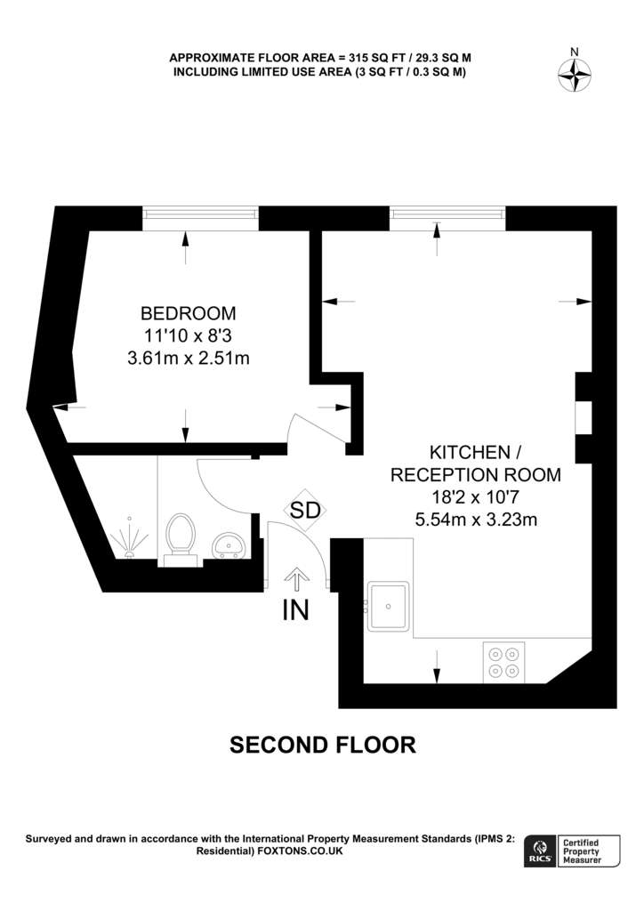 1 bedroom flat to rent - floorplan