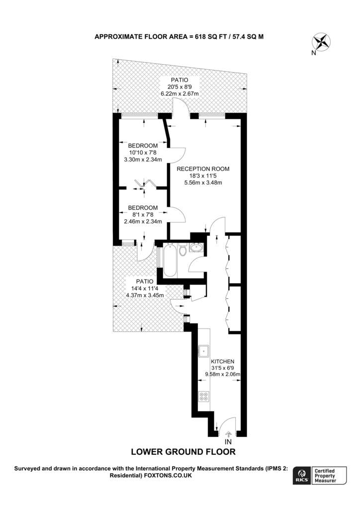 1 bedroom flat to rent - floorplan