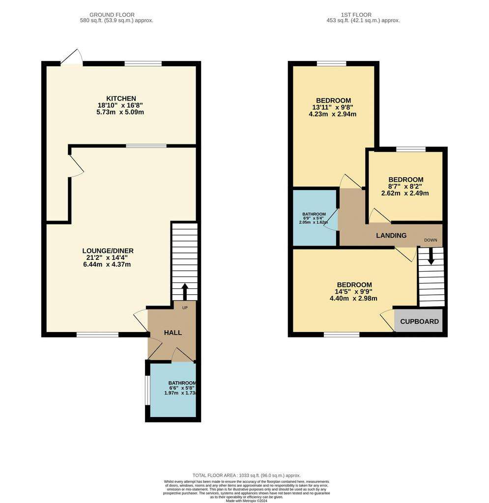 3 bedroom terraced house for sale - floorplan