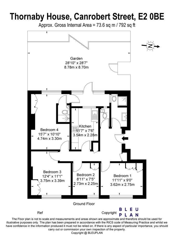 4 bedroom flat to rent - floorplan