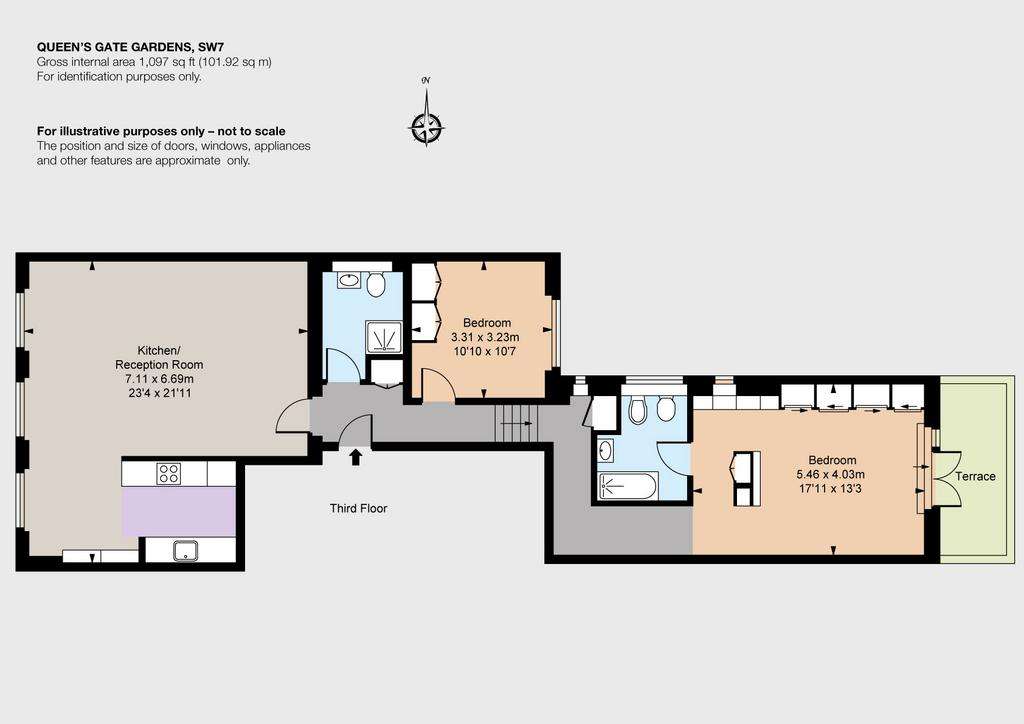 2 bedroom flat to rent - floorplan