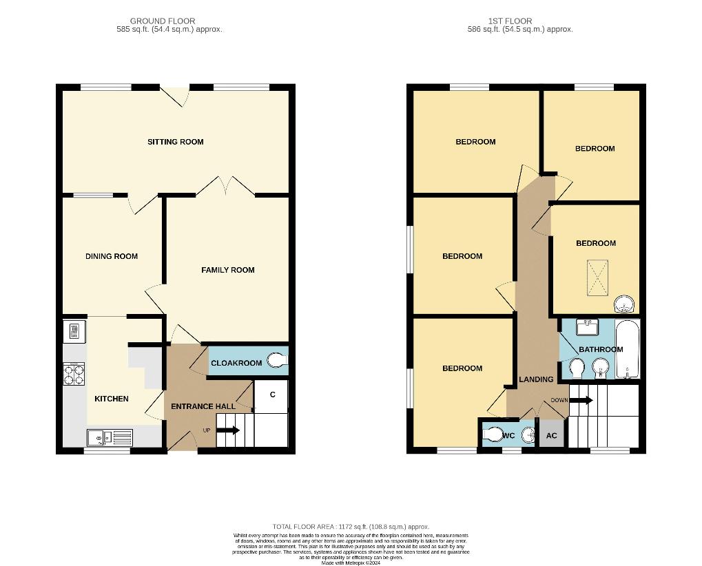 5 bedroom end of terrace house for sale - floorplan