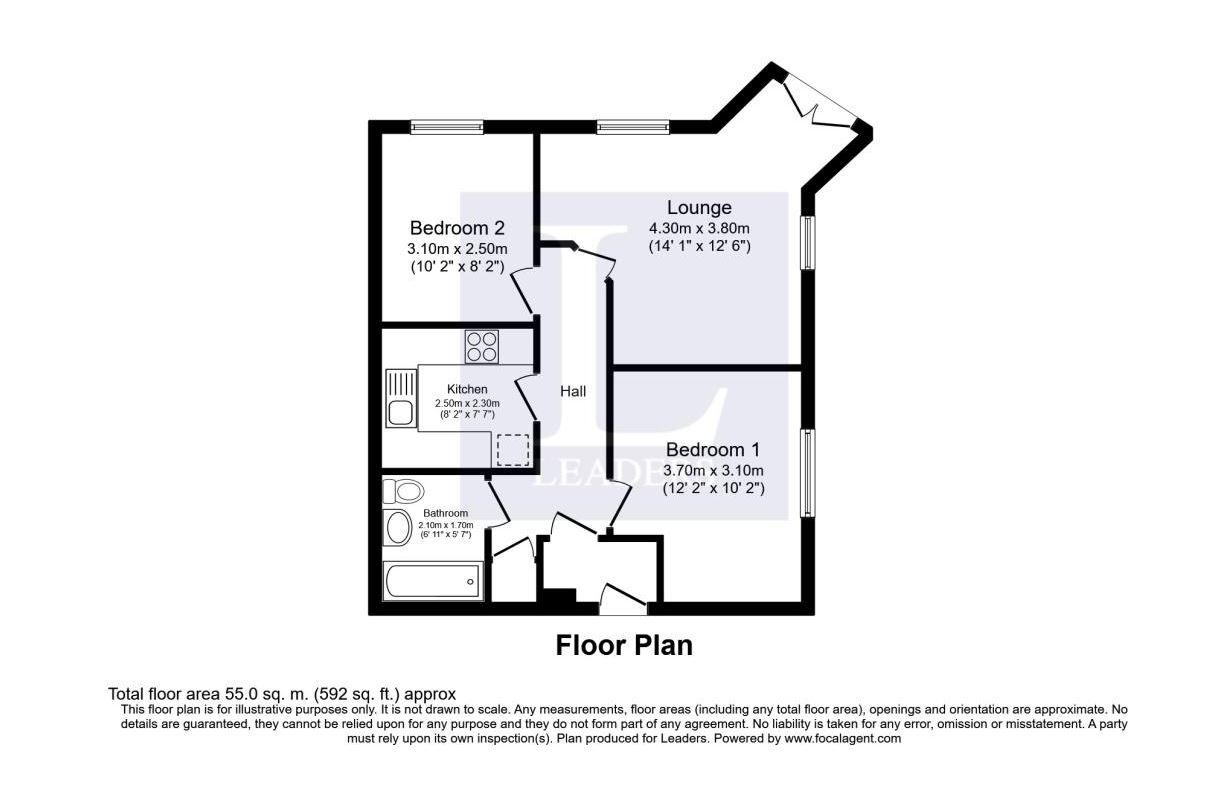 2 bedroom flat for sale - floorplan