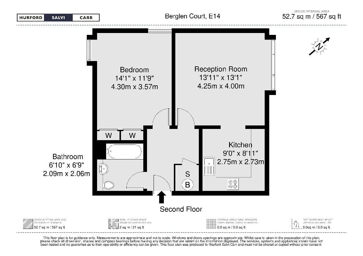 1 bedroom flat for sale - floorplan