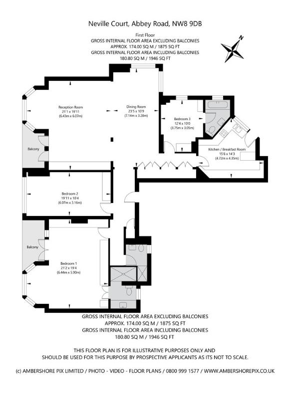 3 bedroom flat for sale - floorplan