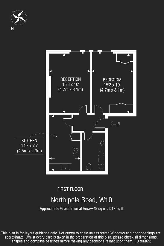 1 bedroom flat for sale - floorplan