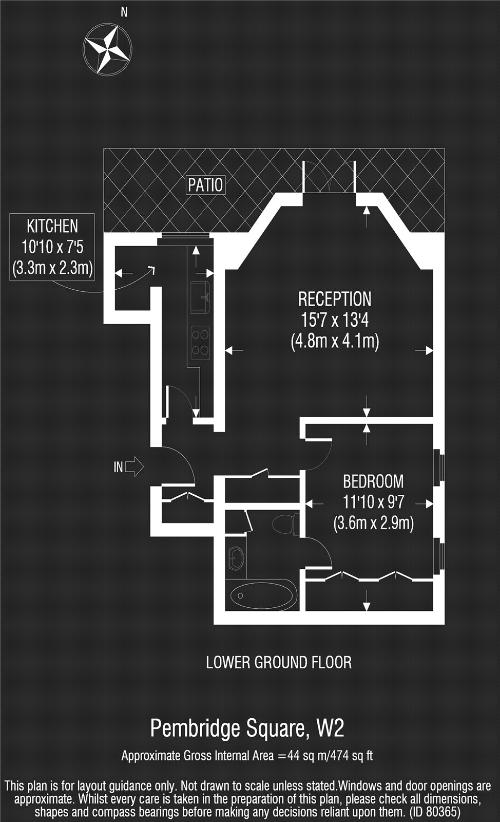 1 bedroom flat for sale - floorplan