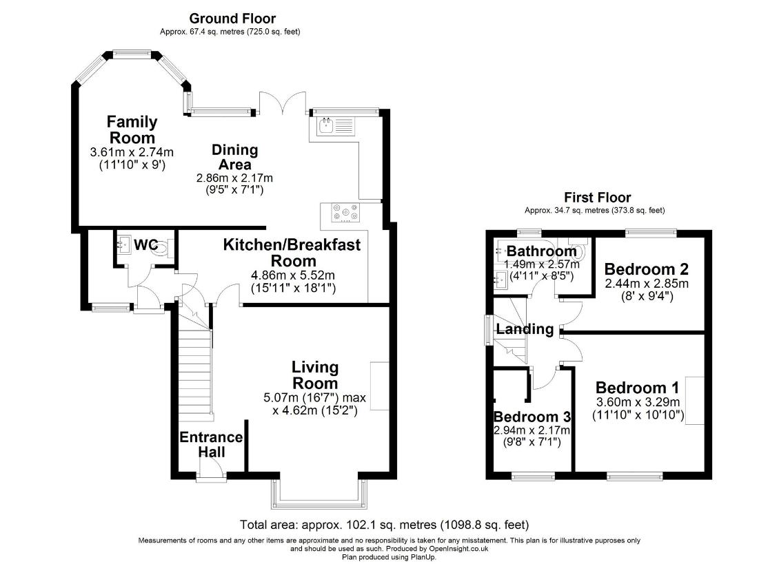 3 bedroom semi-detached house for sale - floorplan