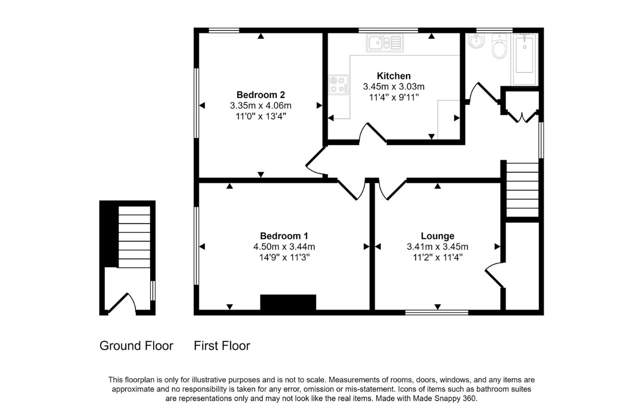 2 bedroom flat for sale - floorplan