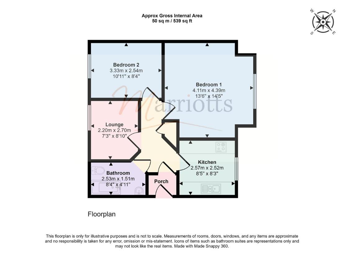 2 bedroom flat for sale - floorplan