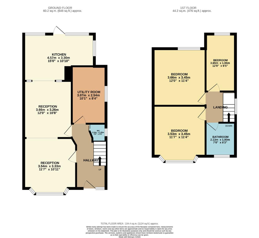 3 bedroom semi-detached house for sale - floorplan