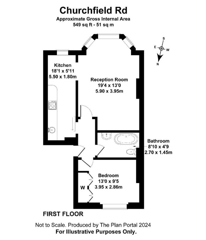 1 bedroom flat for sale - floorplan