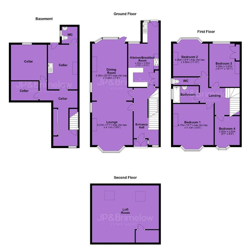 4 bedroom semi-detached house for sale - floorplan