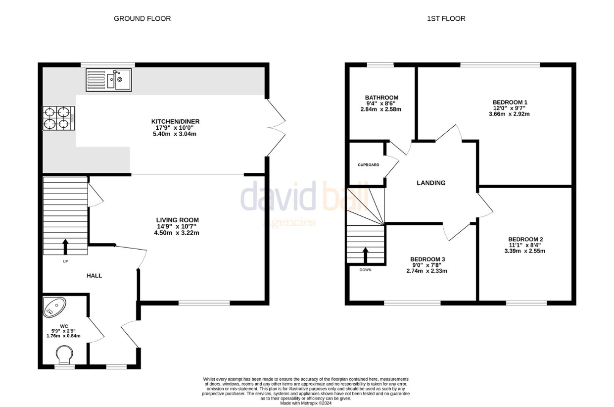 3 bedroom end of terrace house for sale - floorplan