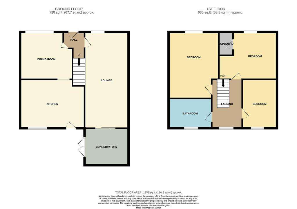 3 bedroom semi-detached house for sale - floorplan