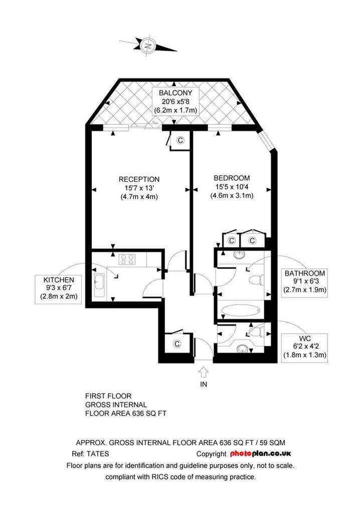 1 bedroom flat to rent - floorplan