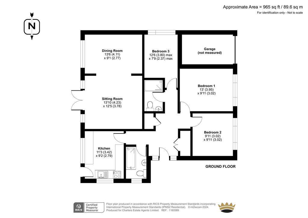 3 bedroom bungalow for sale - floorplan