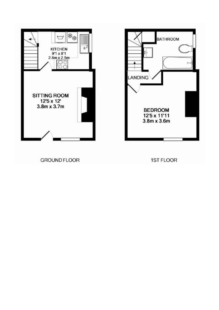 1 bedroom terraced house for sale - floorplan