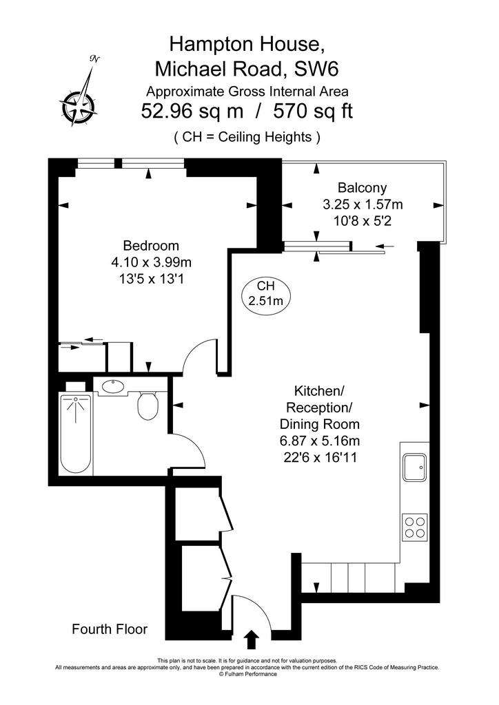 1 bedroom flat to rent - floorplan