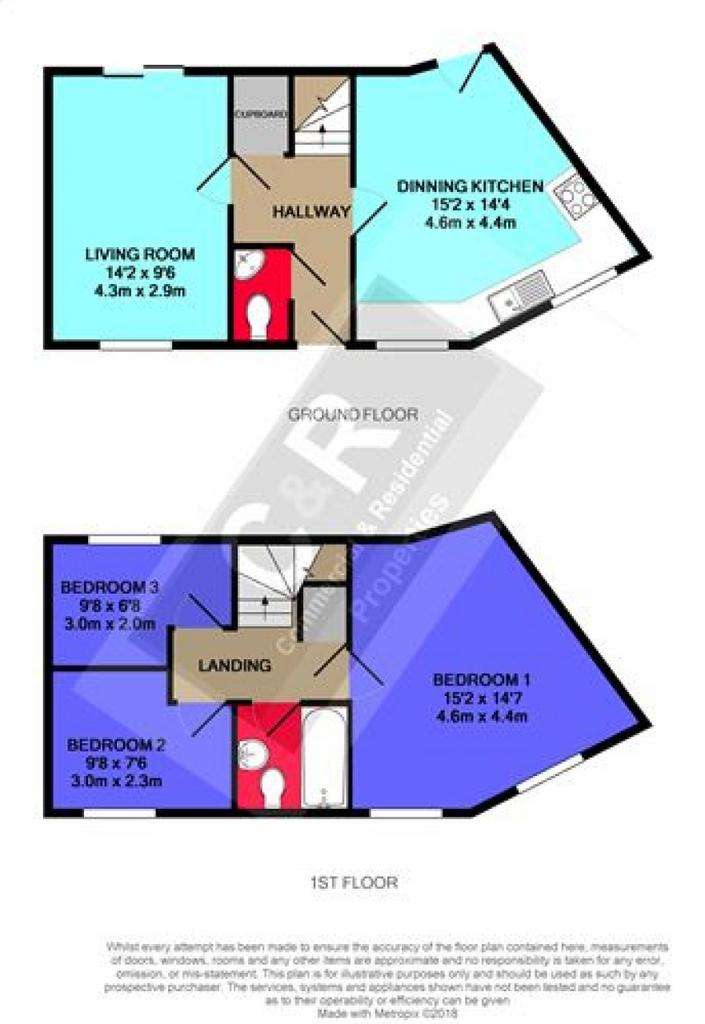 3 bedroom semi-detached house to rent - floorplan