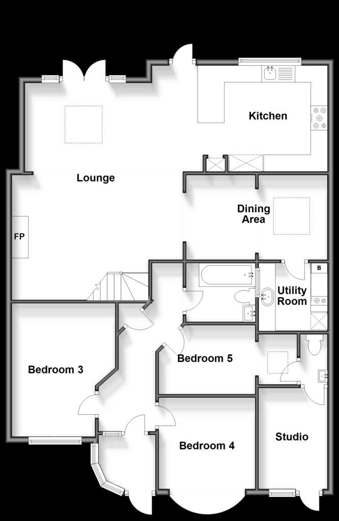 5 bedroom chalet for sale - floorplan