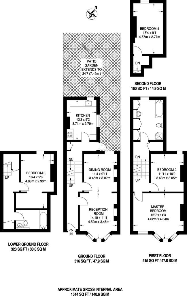 4 bedroom house to rent - floorplan