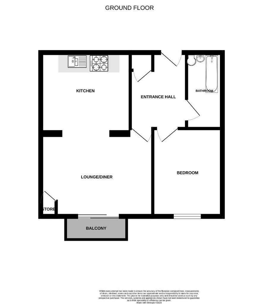 1 bedroom flat for sale - floorplan