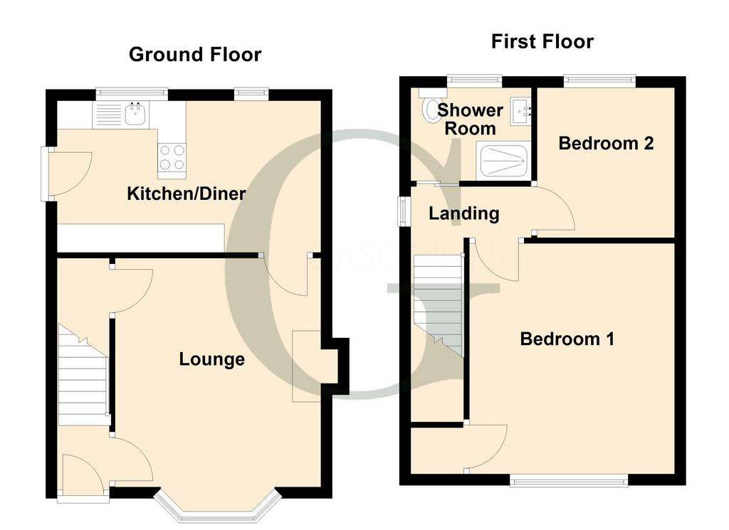 2 bedroom detached house for sale - floorplan