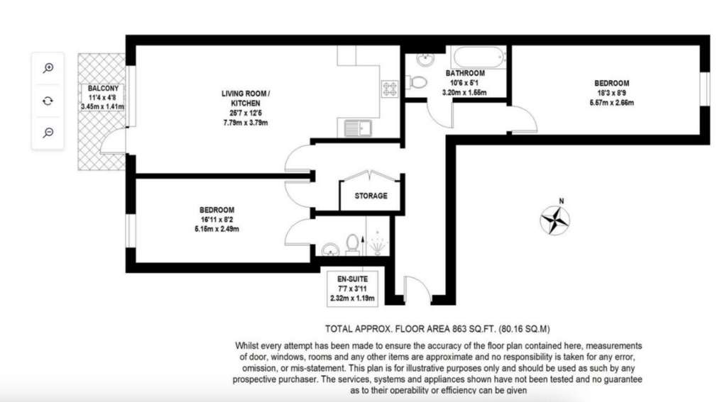 2 bedroom flat to rent - floorplan