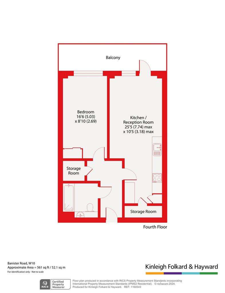 1 bedroom flat for sale - floorplan